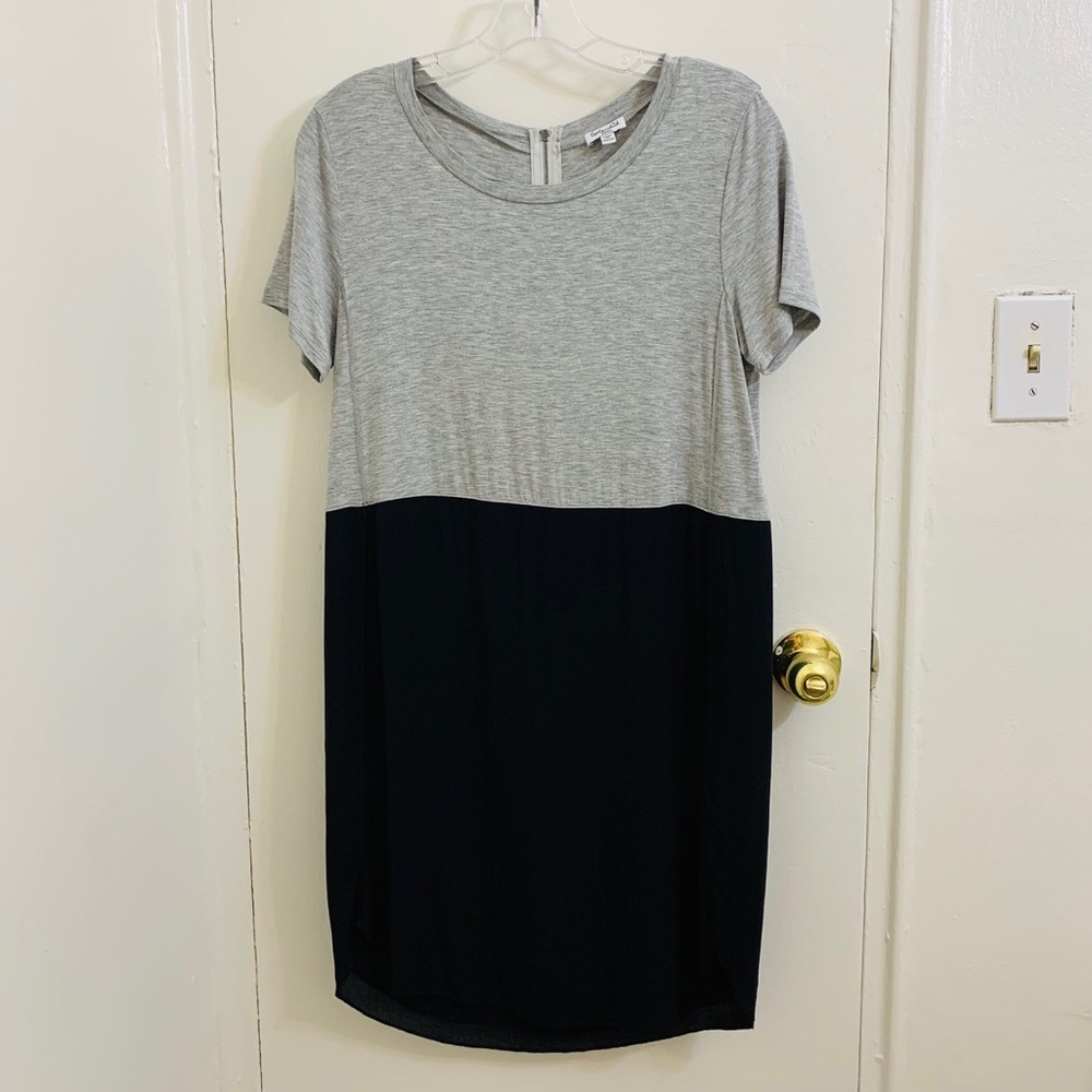 NWOT Splendid Voile gray/black dress
